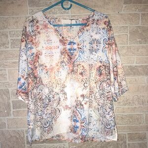 ✅Chico’s V Neck Short Sleeve Blouse